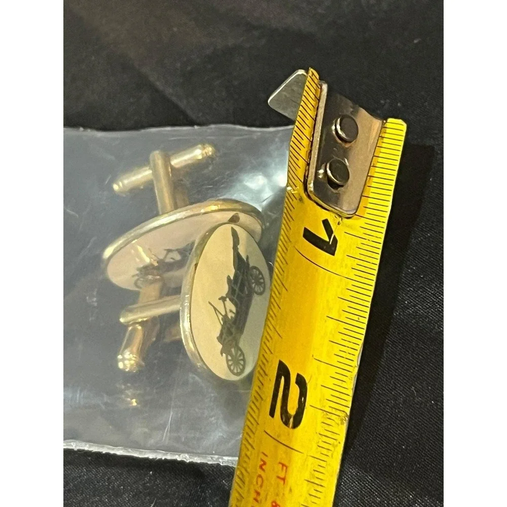 ANTIQUE ENAMEL CAR CUFFLINKS‎